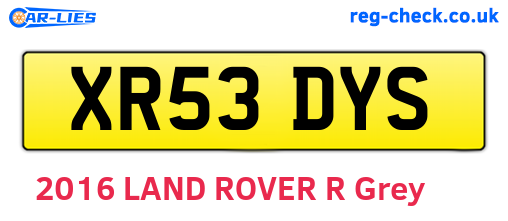 XR53DYS are the vehicle registration plates.