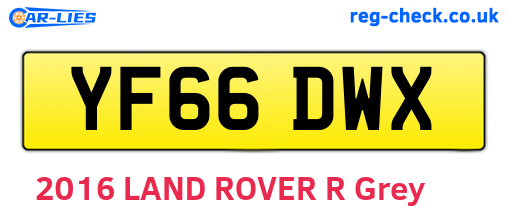 YF66DWX are the vehicle registration plates.