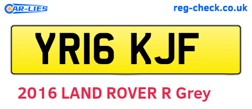 YR16KJF are the vehicle registration plates.