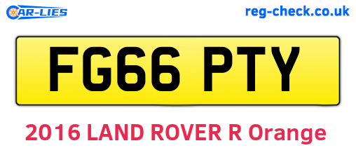 FG66PTY are the vehicle registration plates.