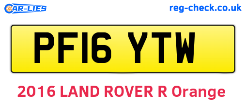 PF16YTW are the vehicle registration plates.