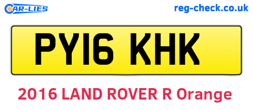 PY16KHK are the vehicle registration plates.