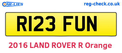 R123FUN are the vehicle registration plates.