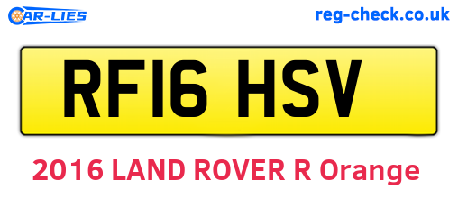 RF16HSV are the vehicle registration plates.