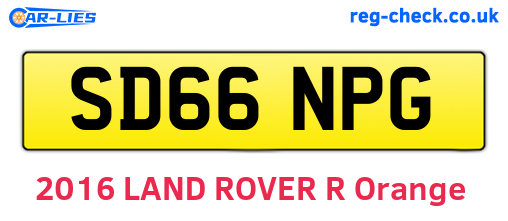 SD66NPG are the vehicle registration plates.
