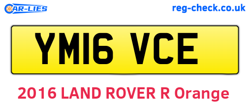 YM16VCE are the vehicle registration plates.
