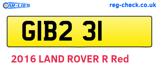 GIB231 are the vehicle registration plates.