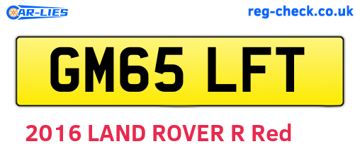 GM65LFT are the vehicle registration plates.