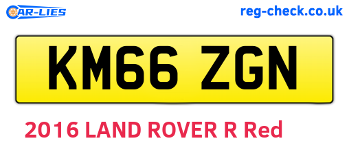 KM66ZGN are the vehicle registration plates.