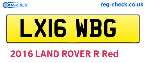 LX16WBG are the vehicle registration plates.