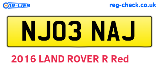 NJ03NAJ are the vehicle registration plates.