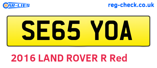 SE65YOA are the vehicle registration plates.