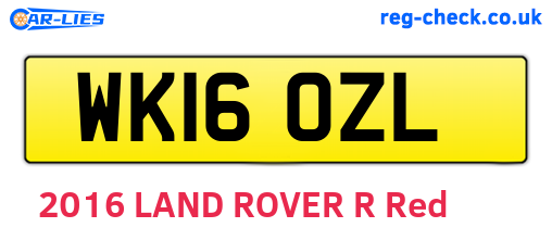 WK16OZL are the vehicle registration plates.