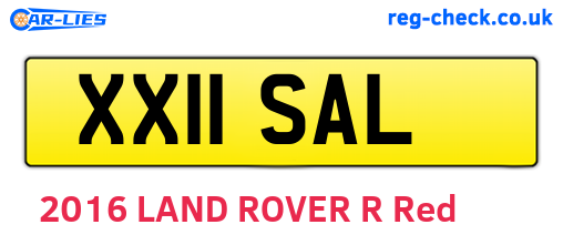 XX11SAL are the vehicle registration plates.
