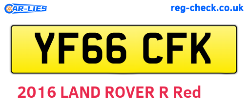 YF66CFK are the vehicle registration plates.