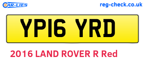 YP16YRD are the vehicle registration plates.