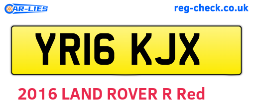 YR16KJX are the vehicle registration plates.