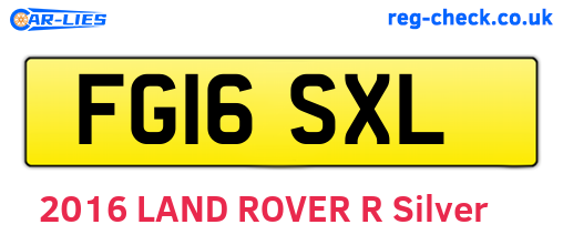 FG16SXL are the vehicle registration plates.