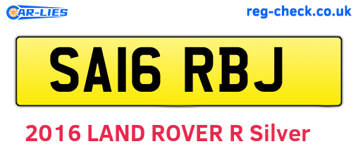 SA16RBJ are the vehicle registration plates.