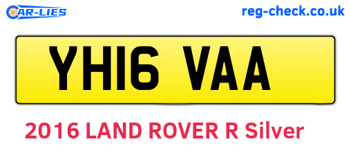 YH16VAA are the vehicle registration plates.