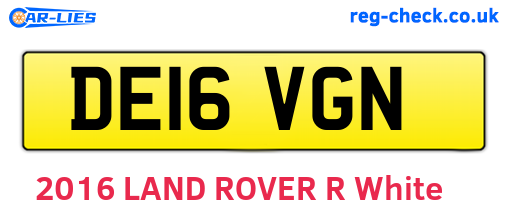 DE16VGN are the vehicle registration plates.