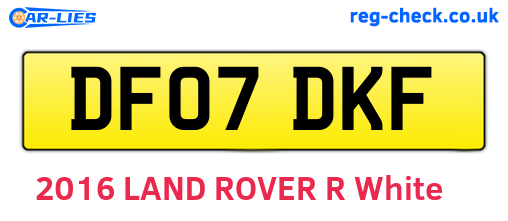 DF07DKF are the vehicle registration plates.