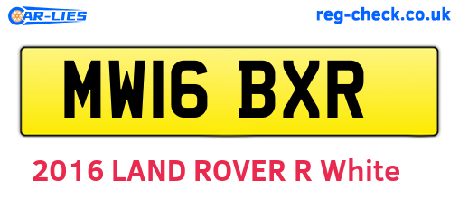 MW16BXR are the vehicle registration plates.