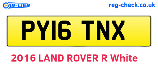 PY16TNX are the vehicle registration plates.