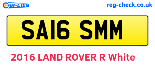 SA16SMM are the vehicle registration plates.