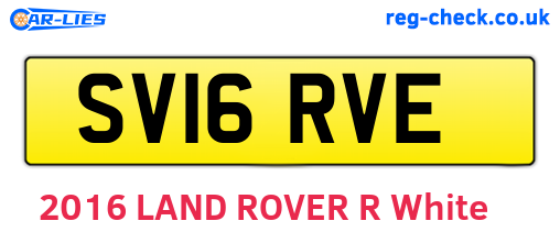 SV16RVE are the vehicle registration plates.