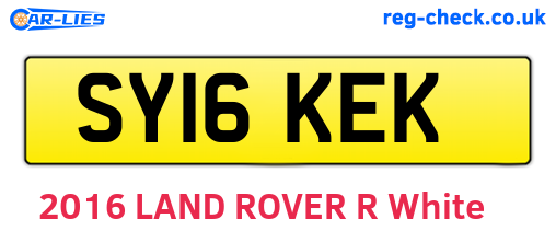 SY16KEK are the vehicle registration plates.