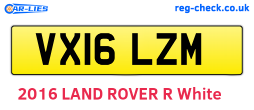 VX16LZM are the vehicle registration plates.