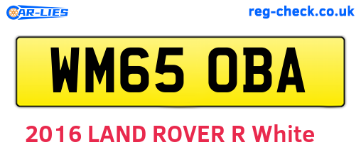 WM65OBA are the vehicle registration plates.