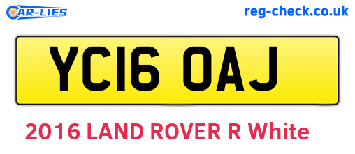 YC16OAJ are the vehicle registration plates.