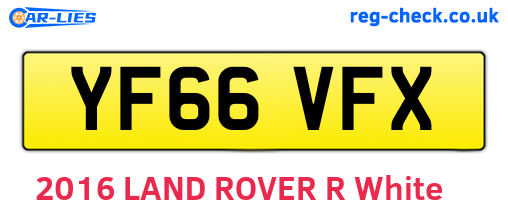 YF66VFX are the vehicle registration plates.