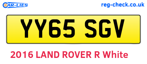 YY65SGV are the vehicle registration plates.