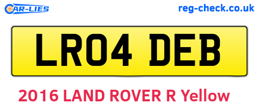 LR04DEB are the vehicle registration plates.
