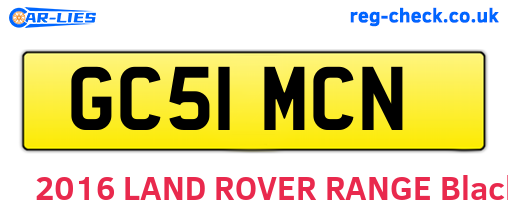 GC51MCN are the vehicle registration plates.