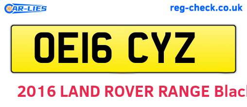 OE16CYZ are the vehicle registration plates.