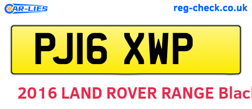 PJ16XWP are the vehicle registration plates.