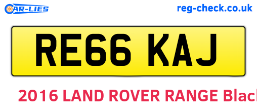 RE66KAJ are the vehicle registration plates.