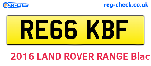 RE66KBF are the vehicle registration plates.