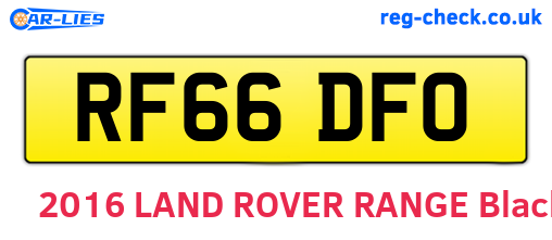 RF66DFO are the vehicle registration plates.