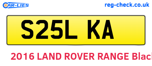 S25LKA are the vehicle registration plates.
