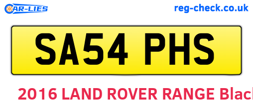 SA54PHS are the vehicle registration plates.