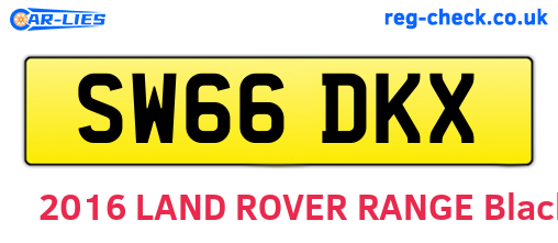 SW66DKX are the vehicle registration plates.