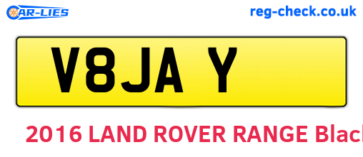 V8JAY are the vehicle registration plates.