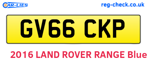 GV66CKP are the vehicle registration plates.