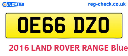OE66DZO are the vehicle registration plates.