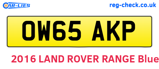 OW65AKP are the vehicle registration plates.